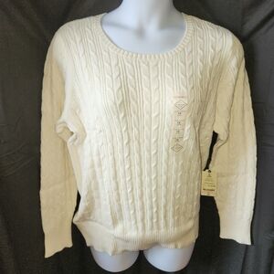 St. Johns Bay Crewneck Sweater Size 1x NWT Ivory